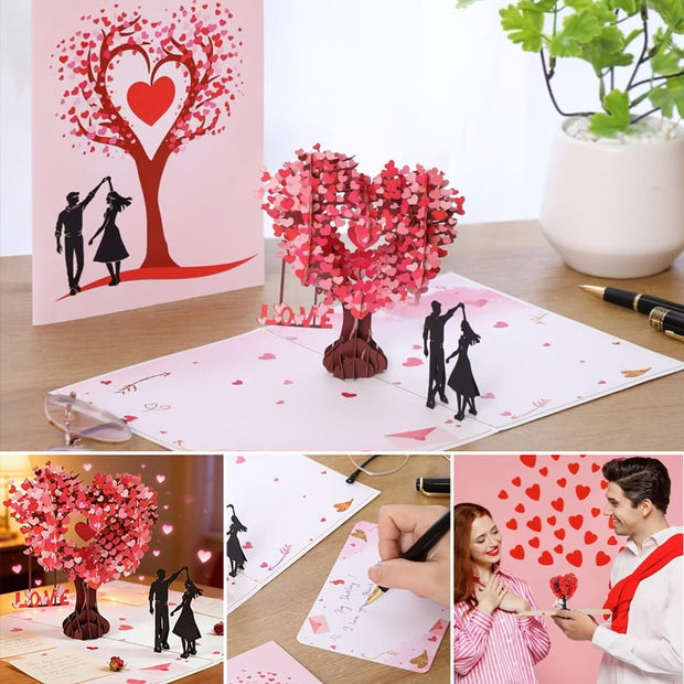 3D Pop-Up Valentine’s Day & Anniversary Love Tree Greeting Card