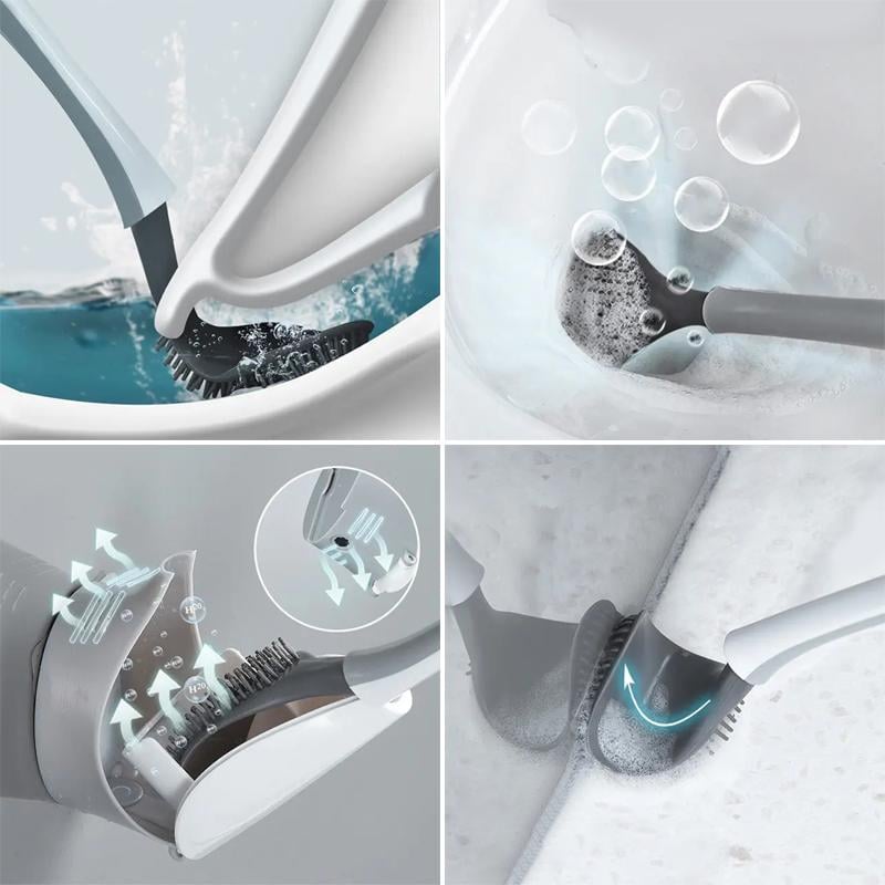 Toilet cleaning brush with no dead corner