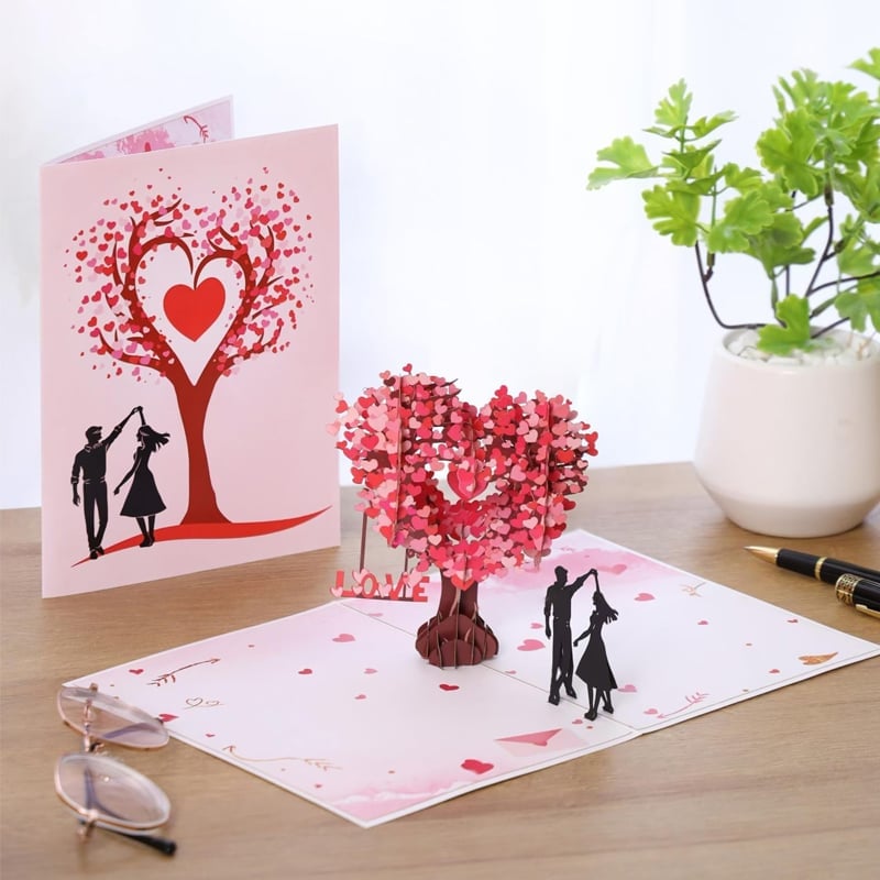 3D Pop-Up Valentine’s Day & Anniversary Love Tree Greeting Card