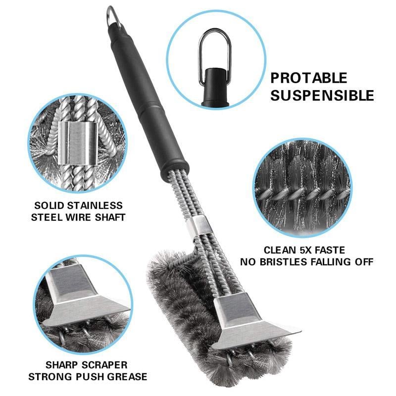 Hirundo Scraper Grill Brush - Stainless Steel