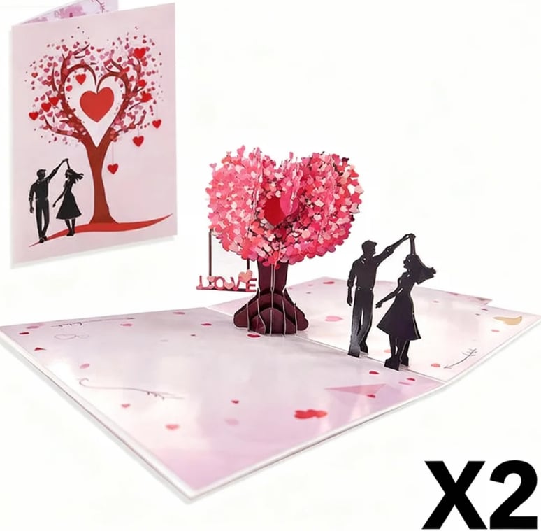 3D Pop-Up Valentine’s Day & Anniversary Love Tree Greeting Card