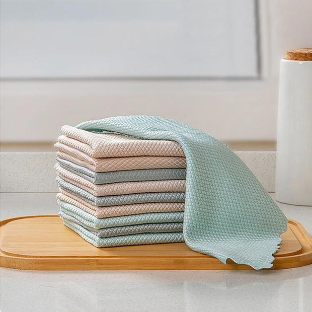 Fish Scale Microfiber Polishing Cleaning Cloth Set 5 Pcs