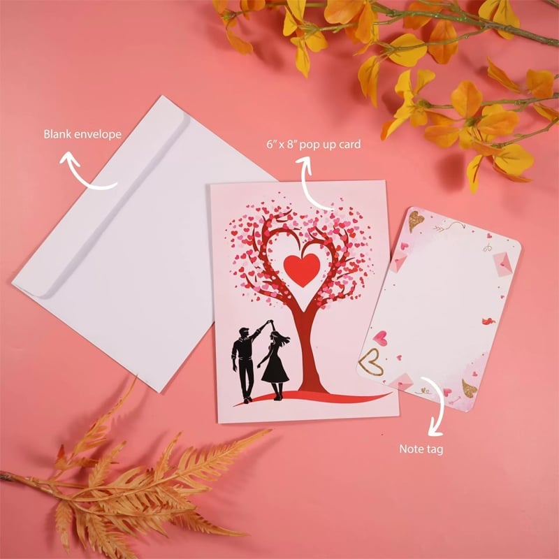 3D Pop-Up Valentine’s Day & Anniversary Love Tree Greeting Card