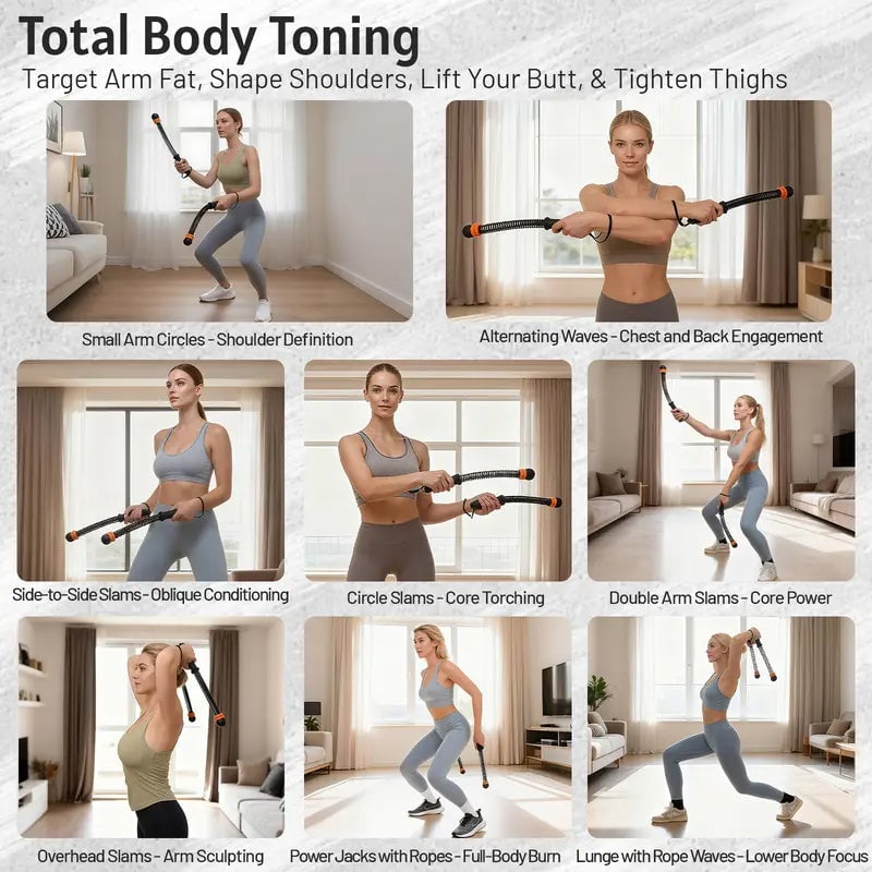 Sakerplus® Adjustable Ropeless Battle Ropes Training