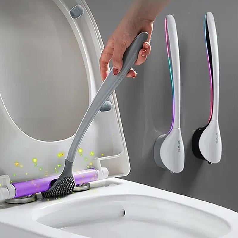 Toilet cleaning brush with no dead corner