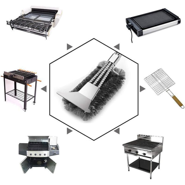 Hirundo Scraper Grill Brush - Stainless Steel