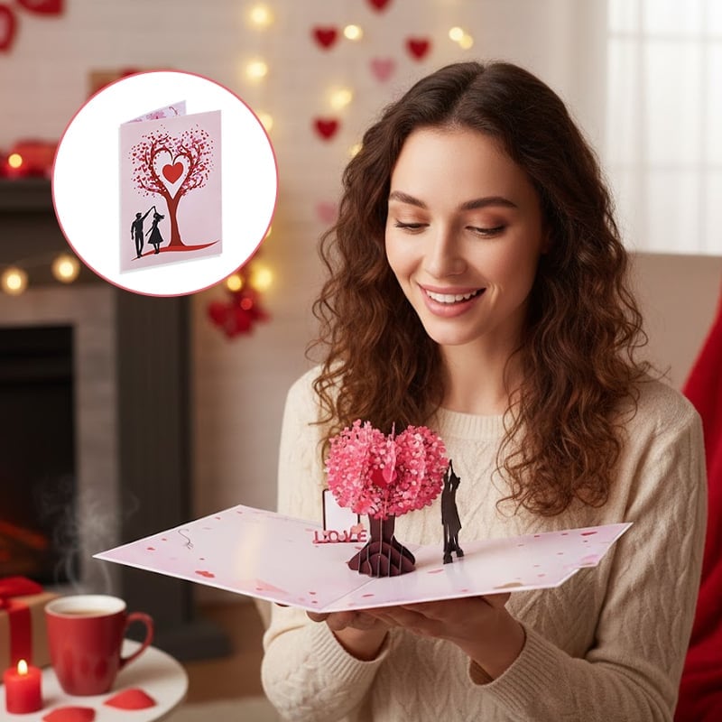 3D Pop-Up Valentine’s Day & Anniversary Love Tree Greeting Card